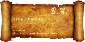 Bitai Matild névjegykártya